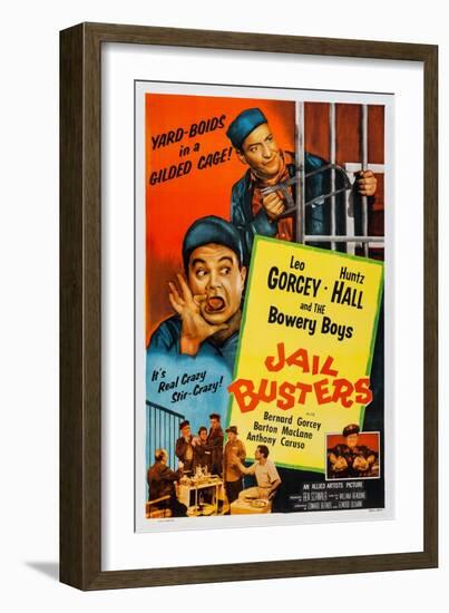 Jail Busters, Top L-R: Leo Gorcey, Huntz Hall, Bottom L-R: Huntz Hall, 1955-null-Framed Art Print