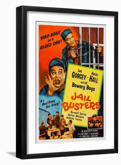 Jail Busters, Top L-R: Leo Gorcey, Huntz Hall, Bottom L-R: Huntz Hall, 1955-null-Framed Art Print