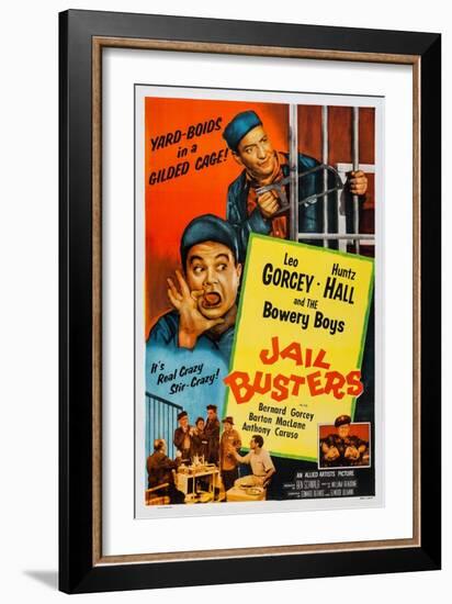 Jail Busters, Top L-R: Leo Gorcey, Huntz Hall, Bottom L-R: Huntz Hall, 1955-null-Framed Art Print