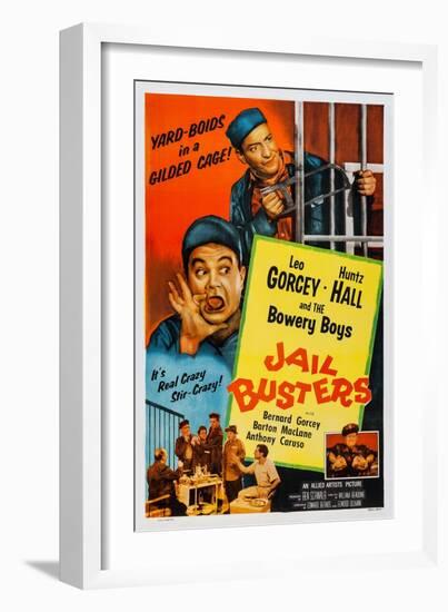 Jail Busters, Top L-R: Leo Gorcey, Huntz Hall, Bottom L-R: Huntz Hall, 1955-null-Framed Art Print