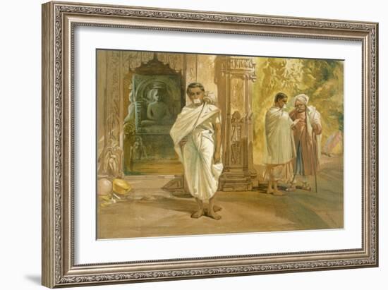 Jain Priests, from 'India Ancient and Modern', 1867 (Colour Litho)-William 'Crimea' Simpson-Framed Giclee Print