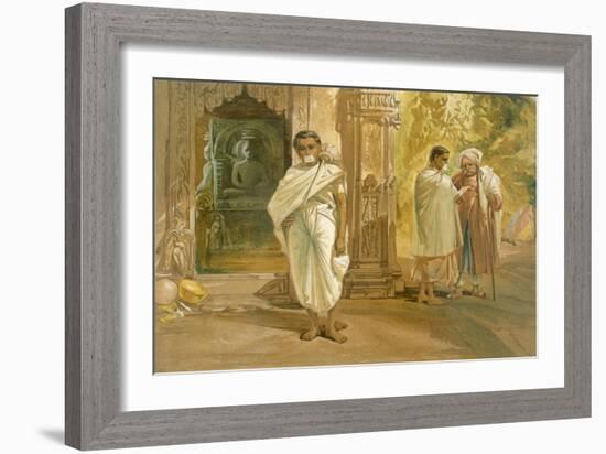 Jain Priests, from 'India Ancient and Modern', 1867 (Colour Litho)-William 'Crimea' Simpson-Framed Giclee Print