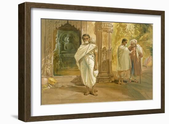 Jain Priests, from 'India Ancient and Modern', 1867 (Colour Litho)-William 'Crimea' Simpson-Framed Giclee Print