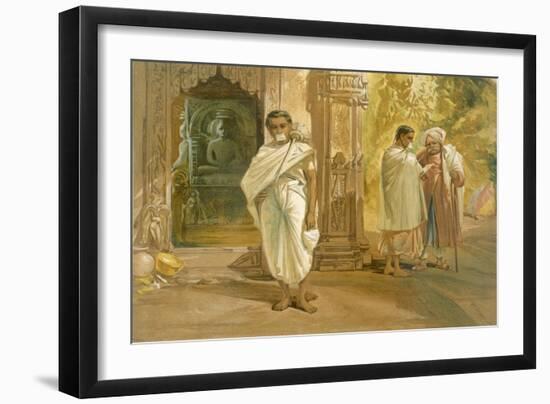 Jain Priests, from 'India Ancient and Modern', 1867 (Colour Litho)-William 'Crimea' Simpson-Framed Giclee Print