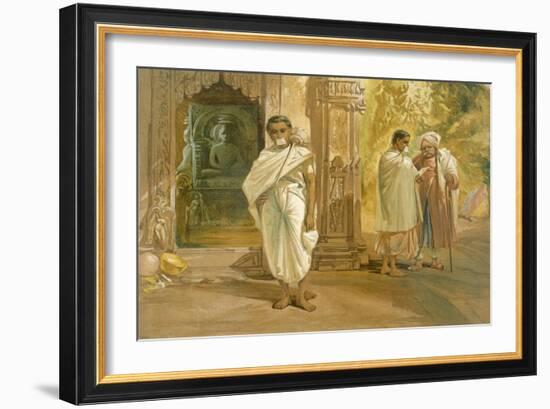 Jain Priests, from 'India Ancient and Modern', 1867 (Colour Litho)-William 'Crimea' Simpson-Framed Giclee Print