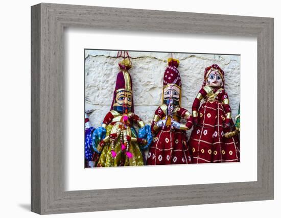 Jaisalmer, Rajasthan, India. Mughal paper mache dolls and puppets.-Jolly Sienda-Framed Photographic Print