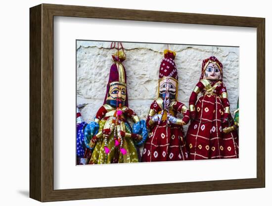 Jaisalmer, Rajasthan, India. Mughal paper mache dolls and puppets.-Jolly Sienda-Framed Photographic Print