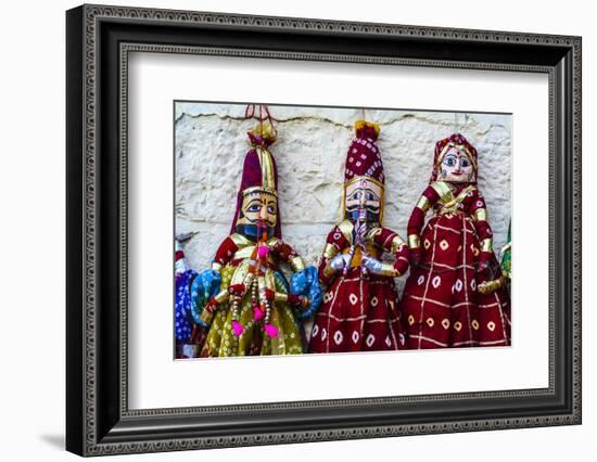 Jaisalmer, Rajasthan, India. Mughal paper mache dolls and puppets.-Jolly Sienda-Framed Photographic Print