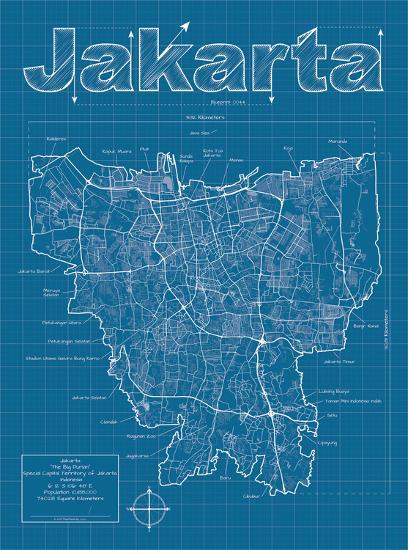 jakarta artistic blueprint map art print by christopher estes art com