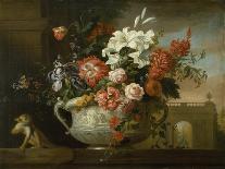 Still Life with Flowers in an Urn, with a Monkey, on a Ledge, C.1699-Jakob Bogdani Or Bogdany-Framed Premier Image Canvas