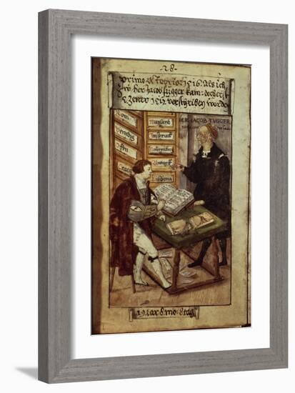 Jakob Fugger in His Office, 1518-German School-Framed Giclee Print