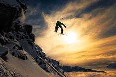 Sunset Snowboarding-Jakob Sanne-Photographic Print