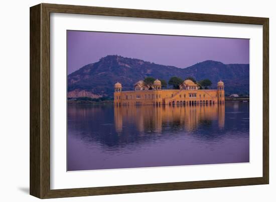 Jal Mahal Floating Lake Palace, Jaipur, Rajasthan, India, Asia-Laura Grier-Framed Photographic Print