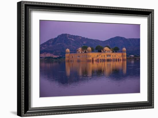 Jal Mahal Floating Lake Palace, Jaipur, Rajasthan, India, Asia-Laura Grier-Framed Photographic Print