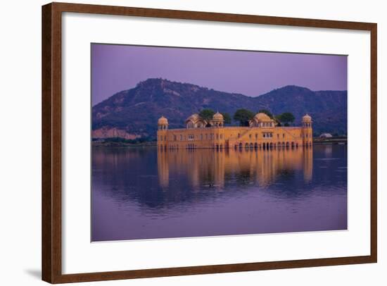 Jal Mahal Floating Lake Palace, Jaipur, Rajasthan, India, Asia-Laura Grier-Framed Photographic Print