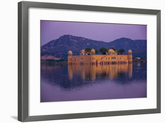 Jal Mahal Floating Lake Palace, Jaipur, Rajasthan, India, Asia-Laura Grier-Framed Photographic Print