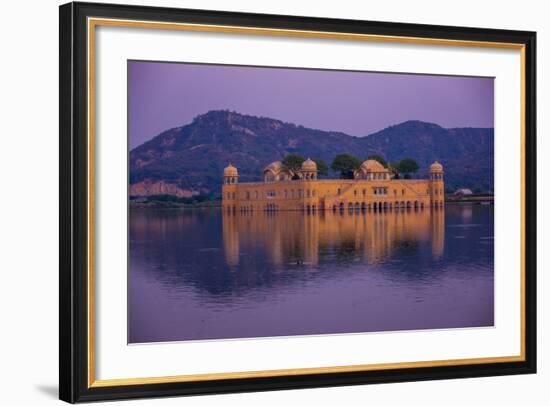 Jal Mahal Floating Lake Palace, Jaipur, Rajasthan, India, Asia-Laura Grier-Framed Photographic Print