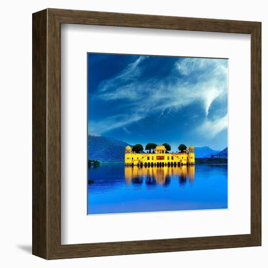 Jal Mahal & Lake Jaipur India-null-Framed Art Print