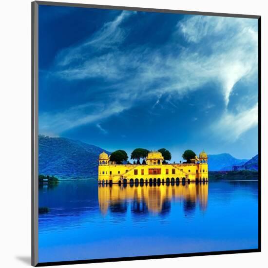 Jal Mahal & Lake Jaipur India-null-Mounted Art Print