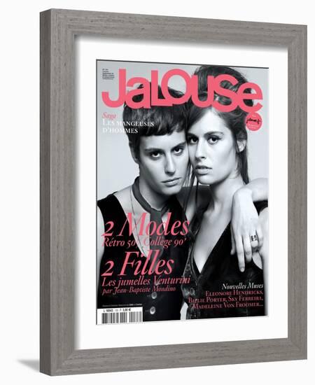 Jalouse, September 2010 - Giulia Venturini, Camilla Venturini-Jean-Baptiste Mondino-Framed Art Print