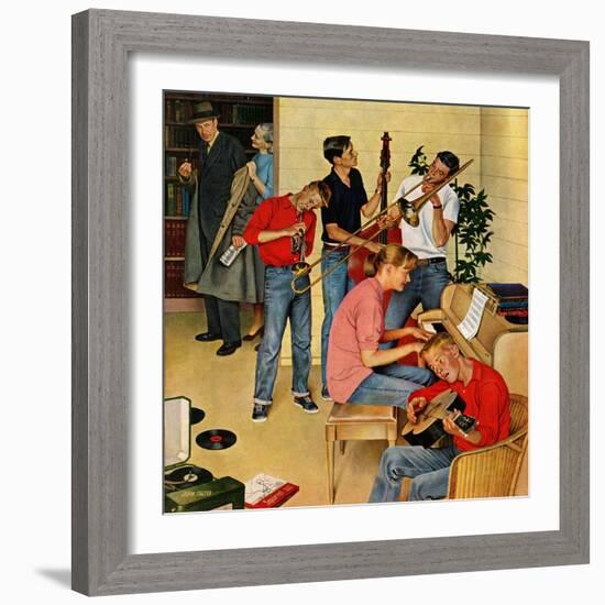 "Jam Session", October 23, 1954-John Falter-Framed Giclee Print