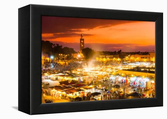 Jamaa El Fna, Marrakesh, Morocco.-kasto-Framed Premier Image Canvas