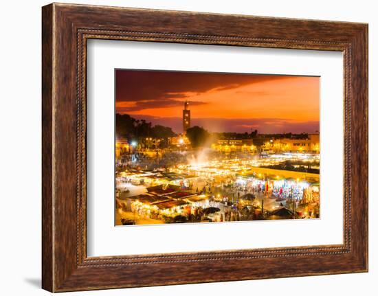 Jamaa El Fna, Marrakesh, Morocco.-kasto-Framed Photographic Print