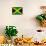 Jamaica Flag Design with Wood Patterning - Flags of the World Series-Philippe Hugonnard-Framed Stretched Canvas displayed on a wall