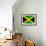 Jamaica Flag Design with Wood Patterning - Flags of the World Series-Philippe Hugonnard-Framed Premium Giclee Print displayed on a wall
