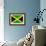 Jamaica Flag Design with Wood Patterning - Flags of the World Series-Philippe Hugonnard-Framed Art Print displayed on a wall