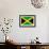 Jamaica Flag Design with Wood Patterning - Flags of the World Series-Philippe Hugonnard-Framed Art Print displayed on a wall