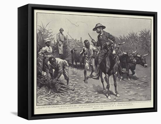 Jamaica Industries, an Overseer Going His Rounds on a Sugar Plantation-William T. Maud-Framed Premier Image Canvas