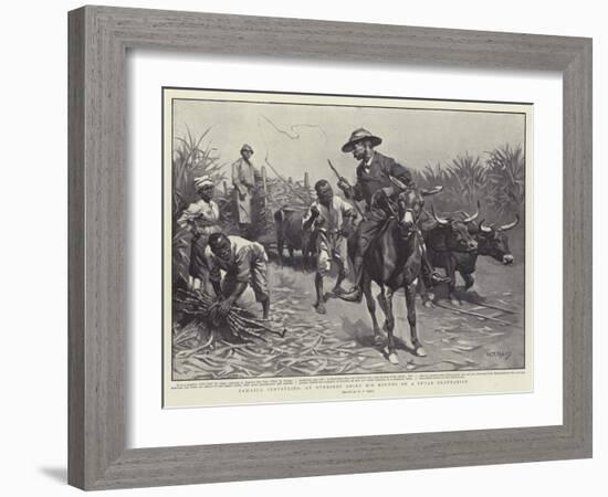 Jamaica Industries, an Overseer Going His Rounds on a Sugar Plantation-William T. Maud-Framed Giclee Print