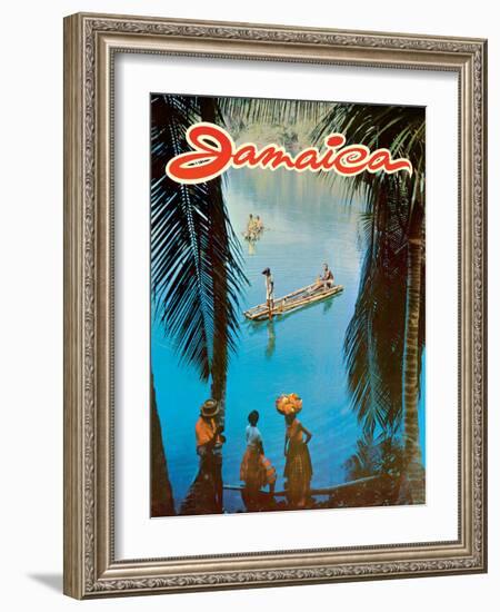 Jamaica - Vintage Travel Poster, 1970s-Pacifica Island Art-Framed Art Print