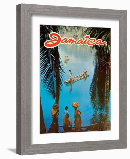 Jamaica - Vintage Travel Poster, 1970s-Pacifica Island Art-Framed Art Print