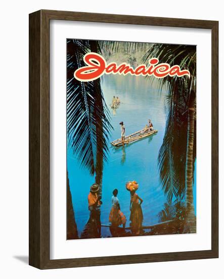 Jamaica - Vintage Travel Poster, 1970s-Pacifica Island Art-Framed Art Print