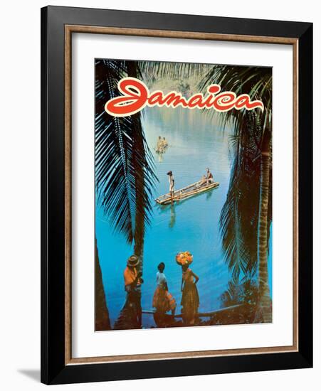 Jamaica - Vintage Travel Poster, 1970s-Pacifica Island Art-Framed Art Print