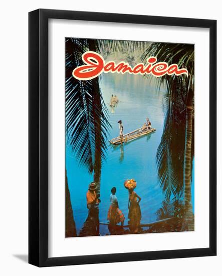 Jamaica - Vintage Travel Poster, 1970s-Pacifica Island Art-Framed Art Print