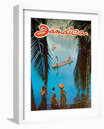 Jamaica - Vintage Travel Poster, 1970s-Pacifica Island Art-Framed Art Print