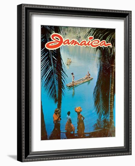 Jamaica - Vintage Travel Poster, 1970s-Pacifica Island Art-Framed Art Print