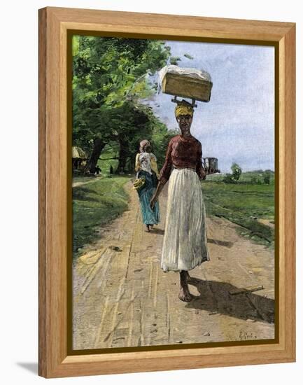 Jamaica Woman on Her Way to Market, 1890s-null-Framed Premier Image Canvas