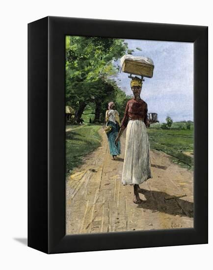 Jamaica Woman on Her Way to Market, 1890s-null-Framed Premier Image Canvas