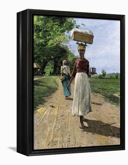 Jamaica Woman on Her Way to Market, 1890s-null-Framed Premier Image Canvas