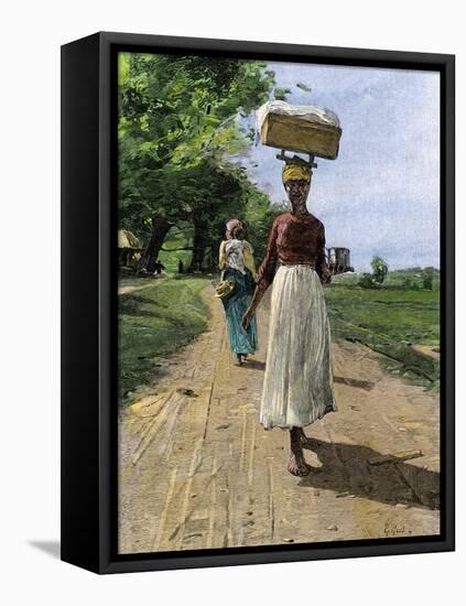 Jamaica Woman on Her Way to Market, 1890s-null-Framed Premier Image Canvas