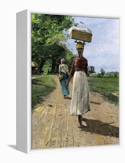 Jamaica Woman on Her Way to Market, 1890s-null-Framed Premier Image Canvas