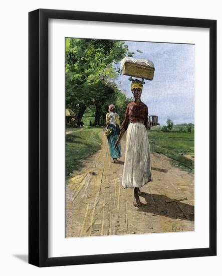 Jamaica Woman on Her Way to Market, 1890s-null-Framed Giclee Print