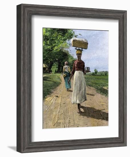 Jamaica Woman on Her Way to Market, 1890s-null-Framed Giclee Print