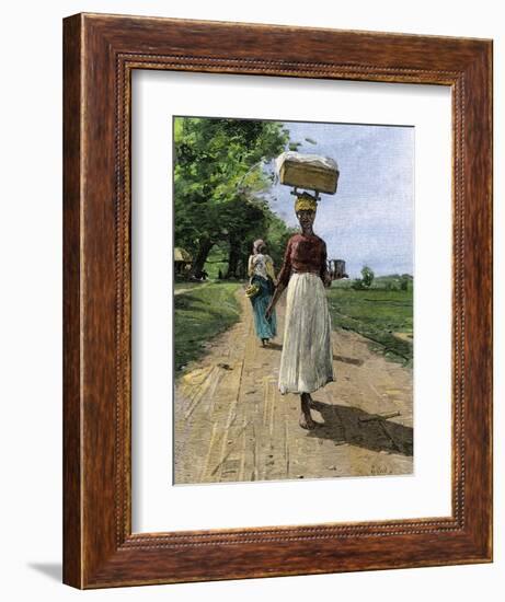 Jamaica Woman on Her Way to Market, 1890s-null-Framed Giclee Print
