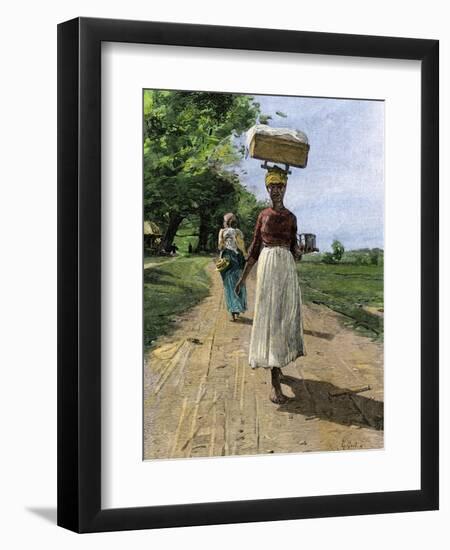 Jamaica Woman on Her Way to Market, 1890s-null-Framed Giclee Print