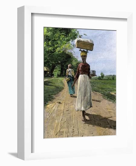 Jamaica Woman on Her Way to Market, 1890s-null-Framed Giclee Print